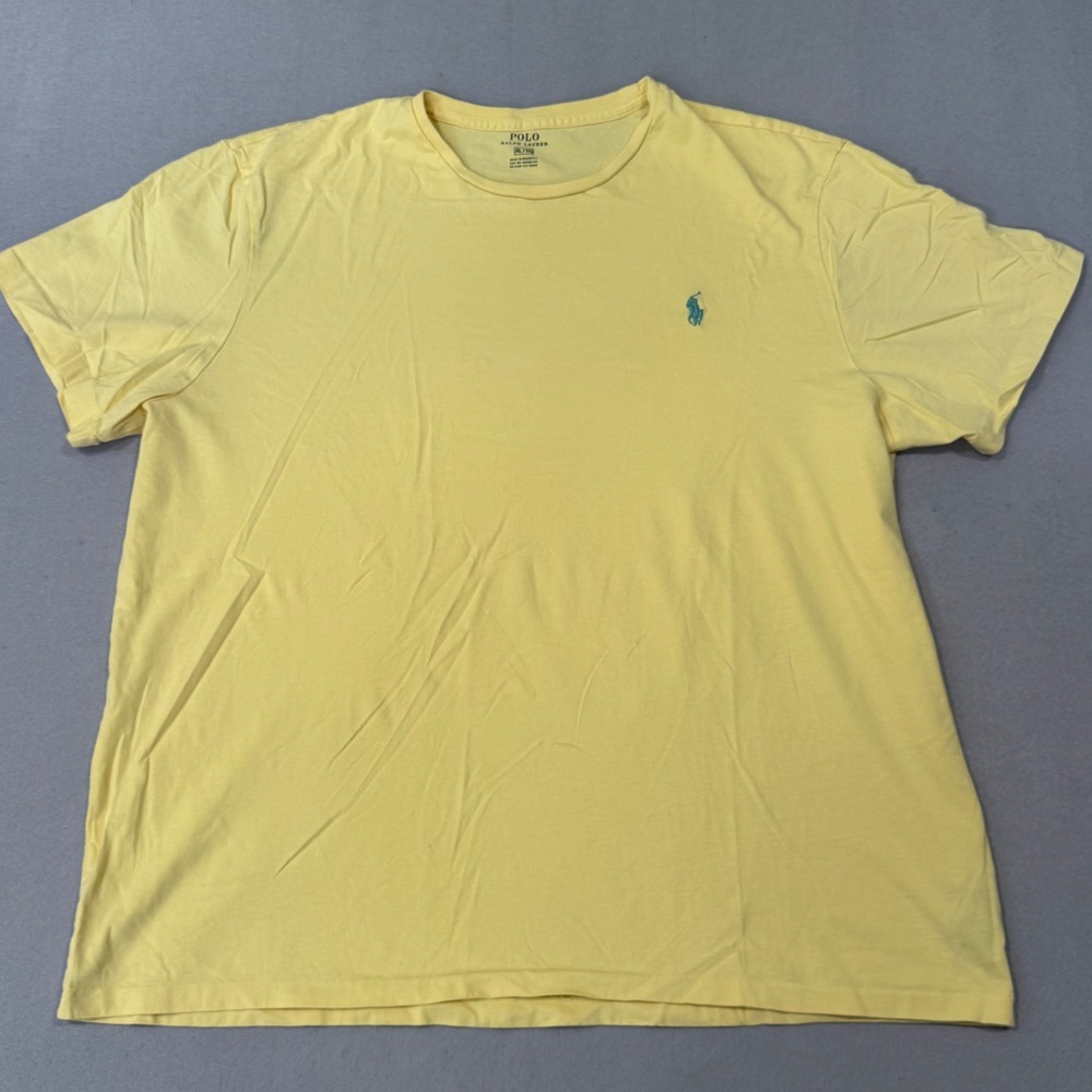 Polo Ralph Lauren T-Shirt Mens XL Yellow Short Sleeve Embroidered Pony Logo